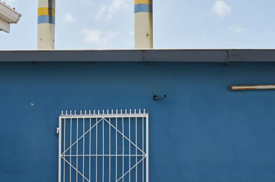 A flat roof surface on a building
